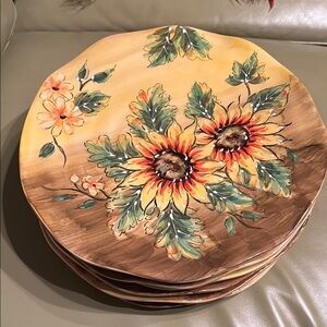 Maxcera mastard Sunflower Decorative dinner Plates